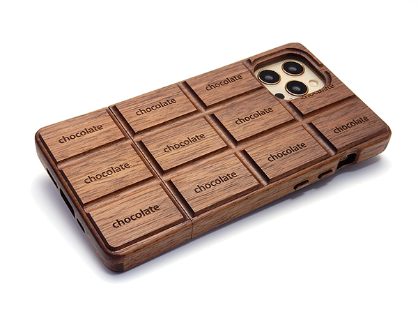 iPhone 12/12pro用 板チョコ型木製ケース